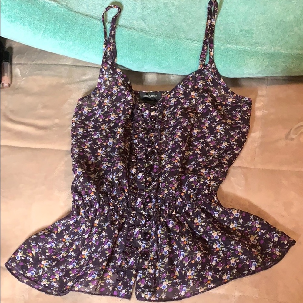 Sheer floral blouse
